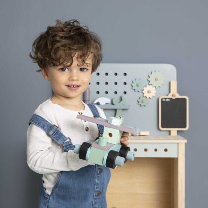 Little Dutch Ξύλινος πάγκος εργαλείων (φυσικό-απαλό πράσινο)