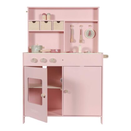 Little Dutch Ξύλινη κουζίνα παιχνιδιού με αξεσουάρ (ροζ)