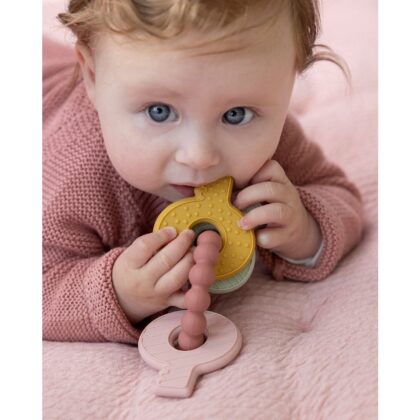 LITTLE DUTCH. Μασητικό σιλικόνης μπρελόκ (ροζ)