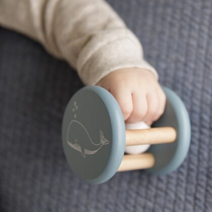 LITTLE DUTCH. Ξύλινη κουδουνίστρα Ocean (γαλάζιο)