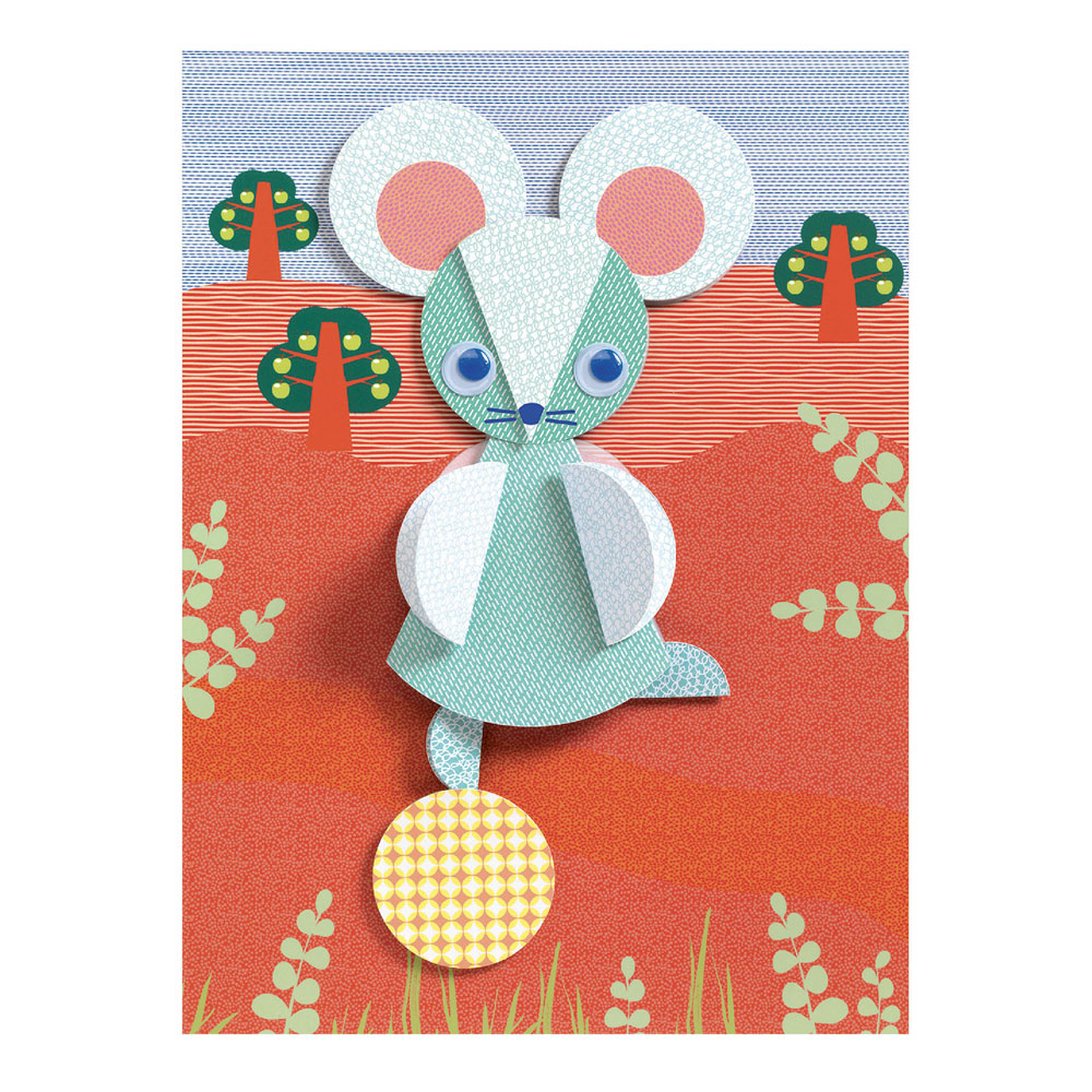 Djeco Κολάζ 3D διπλώνω χάρτινους κύκλους 'Ζωάκια'